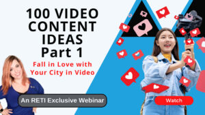 100 Video Content Ideas Part 1 Fall in Love with Your City in Video RETI Webinar Event YouTube Thumbnail image 24